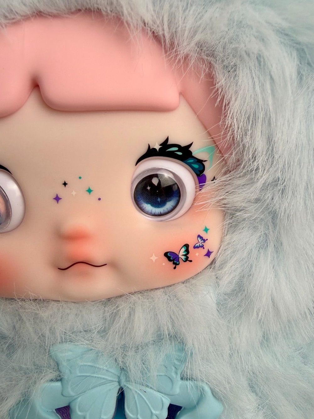 Nommi Solace 🩵 Fantasy World Blue Pink Bunny Butterfly Bag Charm Keychain Plush - Picture 6 of 12